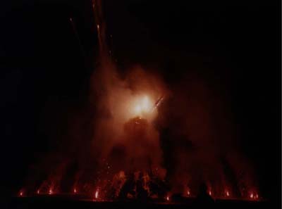 The glow of the burning man